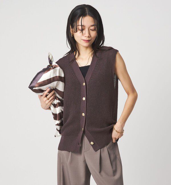 UNITED ARROWS green label relaxing「ペーパー ニット ジレ ウォッシャブル」|ベスト・ジレ|