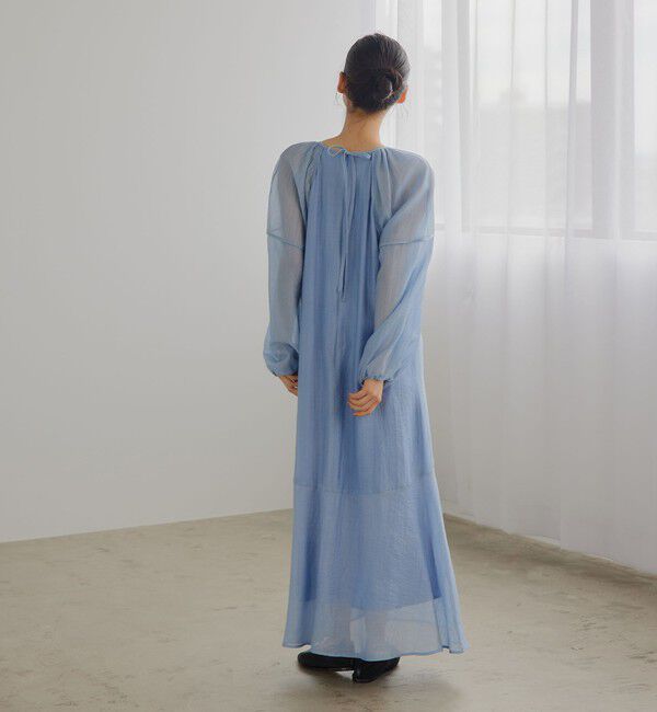 EMMEL REFINES「＜EMMEL REFINES＞EM バックリボン パイピング パフスリーブ ワンピース」|ワンピース|