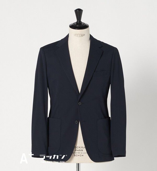 UNITED ARROWS green label relaxing「A+ ラッカンジャージ 2B スタンダード セットアップジャケット -ウォッシャブル・ストレッチ・吸水速乾-」|テーラードジャケット|NAVY