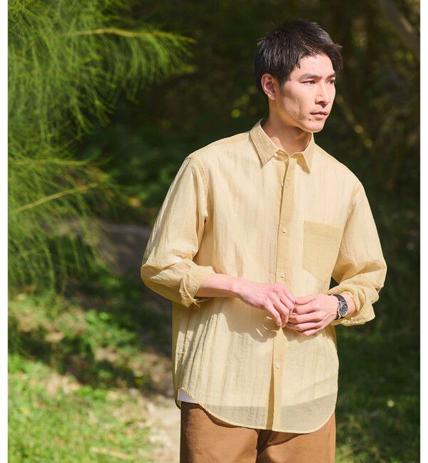 UNITED ARROWS green label relaxing「ナイロン シアー リップストップ 長袖 ジャストルーズ シャツ」|シャツ・ブラウス|