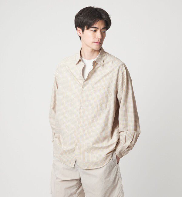 UNITED ARROWS green label relaxing「ナイロン コットン チェック ジャストルーズ 長袖 シャツ」|シャツ・ブラウス|