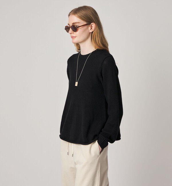 STEVEN ALAN「＜Steven Alan＞コットン シルク フレア ニット」|ニット・セーター|BLACK