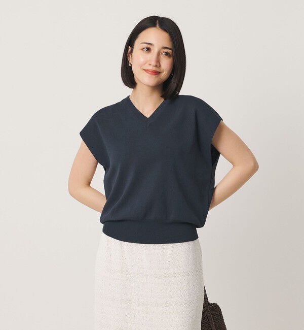 BEAUTY&YOUTH UNITED ARROWS「フルニードル フレンチスリーブ ニットプルオーバー ウォッシャブル」|ニット・セーター|