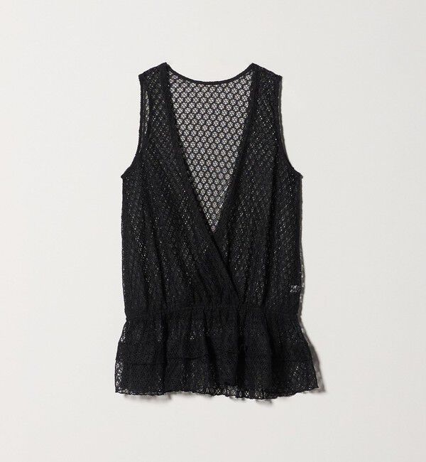 ATTISESSION「＜ATTISESSION＞レース カシュクール ブラウス」|Tシャツ・カットソー|BLACK