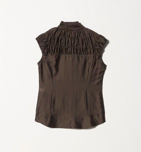 ATTISESSION「＜ATTISESSION＞シアーギャザー ショートスリーブ ブラウス」|シャツ・ブラウス|