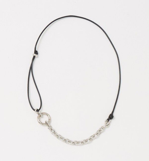 BEAUTY&YOUTH UNITED ARROWS「コード&times;メタルチェーン コンビ チョーカー ネックレス」|ネックレス|BLACK