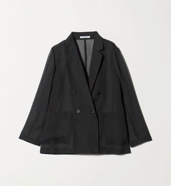 BEAUTY&YOUTH UNITED ARROWS「ポリエステル シアー ダブルジャケット ウォッシャブル」|テーラードジャケット|BLACK