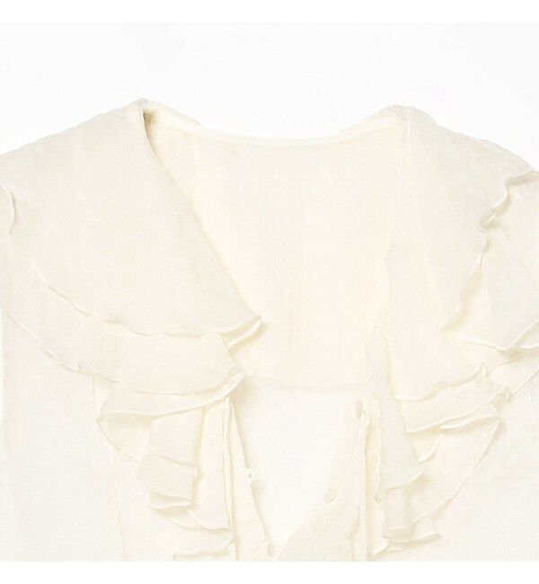 Ray BEAMS 「ラッフルカラー ノースリーブ ブラウス」|シャツ・ブラウス|