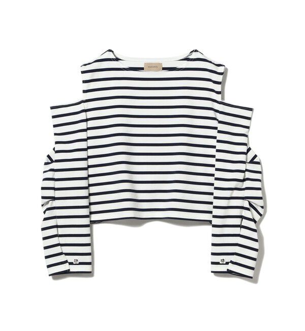 BEAMSBOY「maturely / ボーダー オープン ショルダー ロングスリーブ カットソー」|Tシャツ・カットソー|