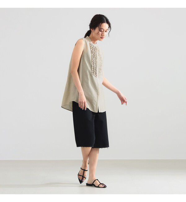 Demi-Luxe BEAMS 「レーヨンリネン フリルヨーク ブラウス」|シャツ・ブラウス|