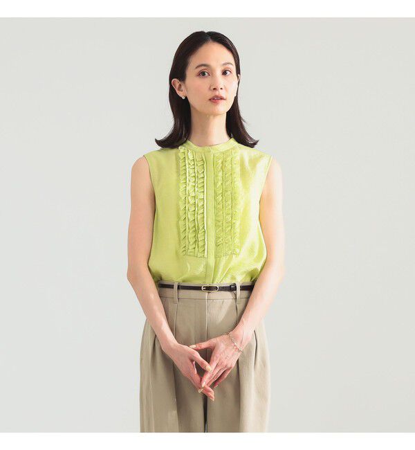 Demi-Luxe BEAMS 「レーヨンリネン フリルヨーク ブラウス」|シャツ・ブラウス|