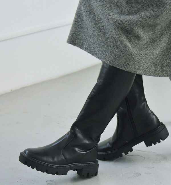 quaranciel「quaranciel: トラック ソール ロング ブーツ」|ロングブーツ|
