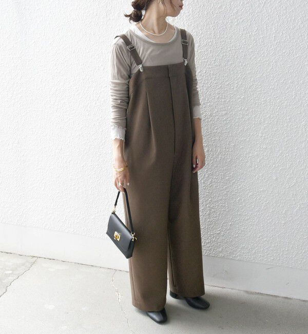 SHIPS any「SHIPS any:〈洗濯機可能〉ウールライク サスペンダー セミワイド サロペット」|その他|