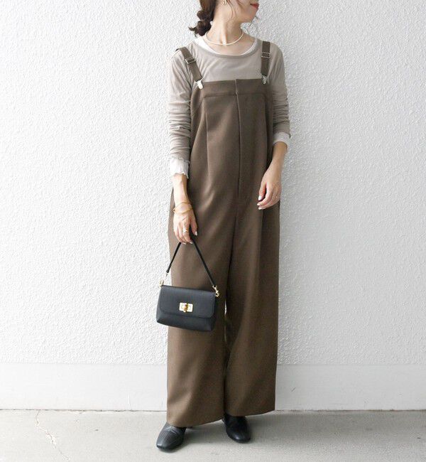 SHIPS any「SHIPS any:〈洗濯機可能〉ウールライク サスペンダー セミワイド サロペット」|その他|