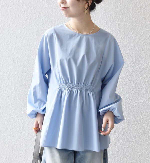 SHIPS any「SHIPS any:〈洗濯機可能〉REPREVE ギャザー パフシャツ ブラウス」|シャツ・ブラウス|