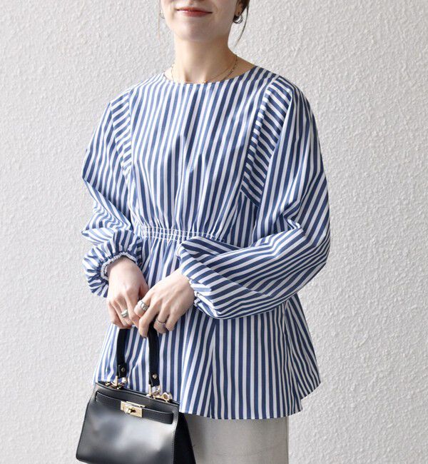 SHIPS any「SHIPS any:〈洗濯機可能〉REPREVE ギャザー パフシャツ ブラウス」|シャツ・ブラウス|