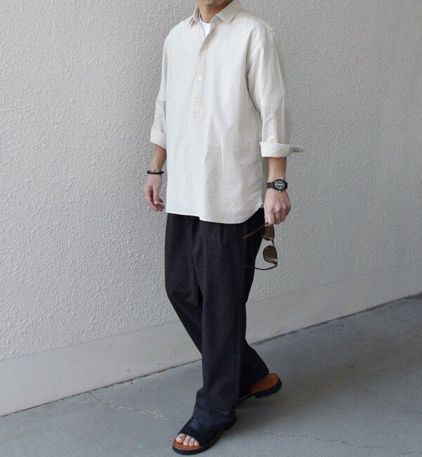 SHIPS any「SHIPS any:〈洗濯機可能〉コットン/リネン 7分袖  スキッパー プルオーバー シャツ 25SS◇」|シャツ・ブラウス|