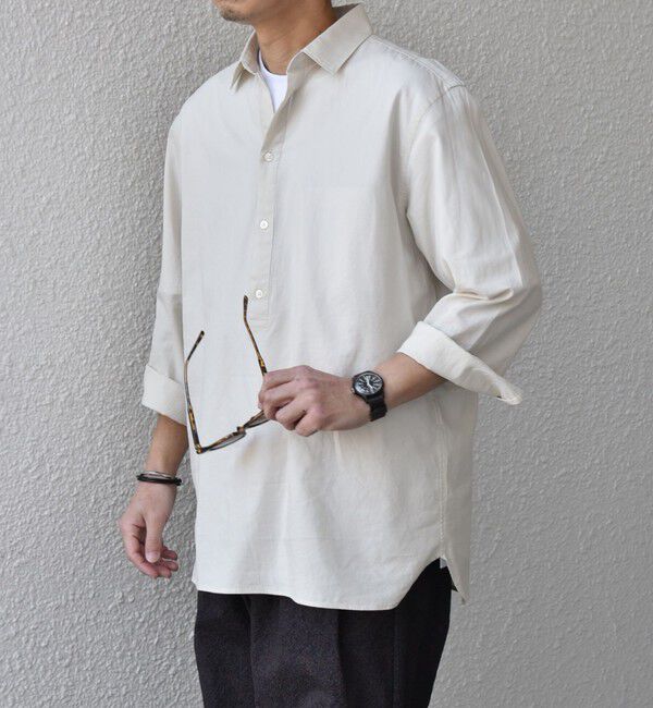 SHIPS any「SHIPS any:〈洗濯機可能〉コットン/リネン 7分袖  スキッパー プルオーバー シャツ 25SS◇」|シャツ・ブラウス|