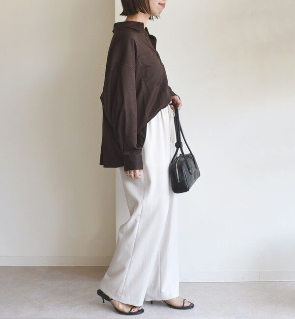 SHIPS for women「〈UVカット/防シワ加工〉梳毛調 ストレッチ ドロスト パンツ」|その他|