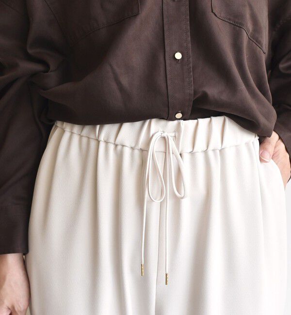 SHIPS for women「〈UVカット/防シワ加工〉梳毛調 ストレッチ ドロスト パンツ」|その他|