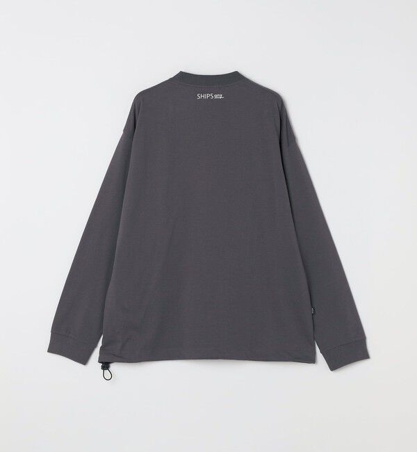 SHIPS any「SHIPS any: オーガニック コットン ワンポイント ロゴ プリント&times;刺繍 スピンドル Tシャツ(ロンT)◇」|Tシャツ・カットソー|