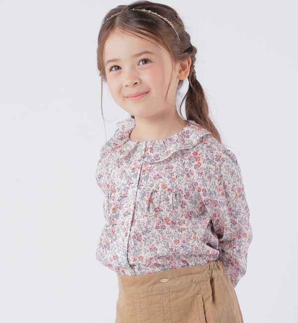 SHIPS KIDS「SHIPS KIDS:100～130cm / リバティ フリルカラー ブラウス」|シャツ・ブラウス|