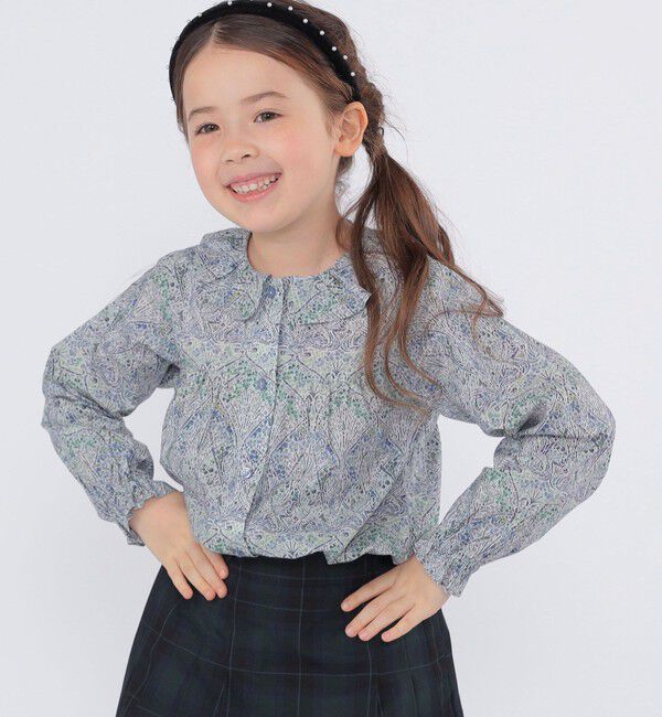 SHIPS KIDS「SHIPS KIDS:100～130cm / リバティ フリルカラー ブラウス」|シャツ・ブラウス|
