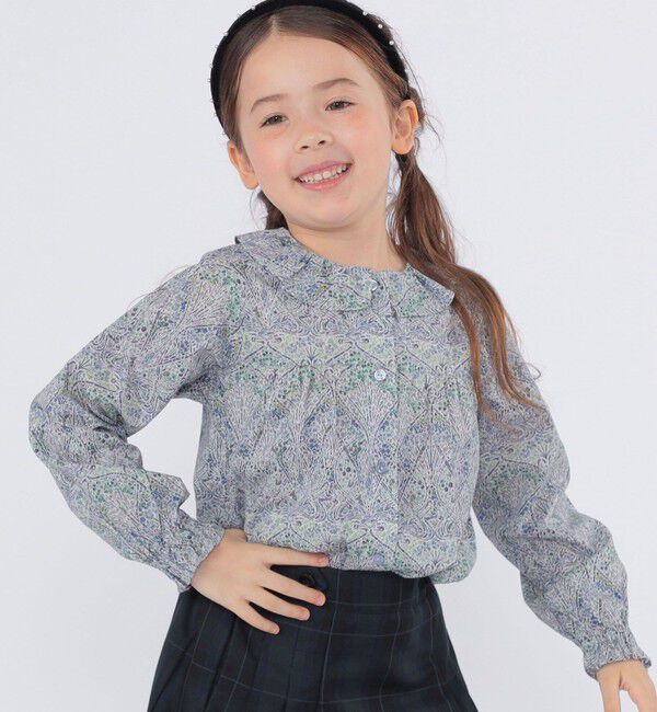 SHIPS KIDS「SHIPS KIDS:100～130cm / リバティ フリルカラー ブラウス」|シャツ・ブラウス|