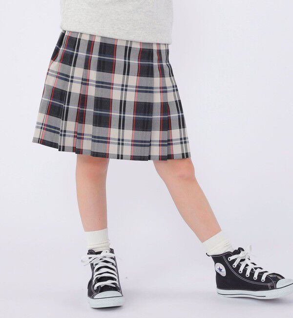 SHIPS KIDS「SHIPS KIDS:100～130cm / チェック プリーツ スカート」|スカート|ベージュ系