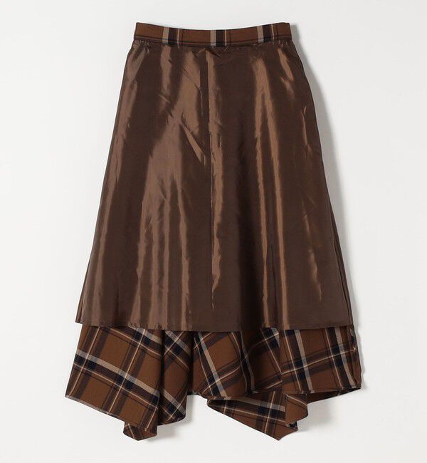 quaranciel「quaranciel:〈洗濯機可能〉アシンメトリー ヘム フレア チェック スカート」|スカート|