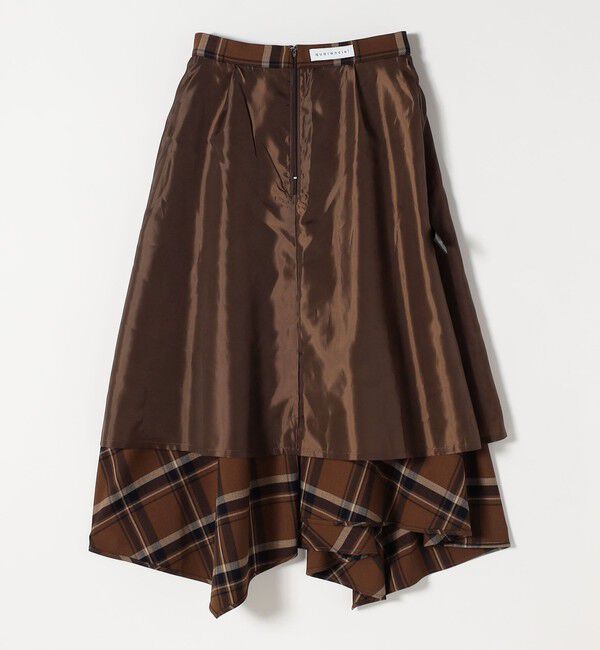 quaranciel「quaranciel:〈洗濯機可能〉アシンメトリー ヘム フレア チェック スカート」|スカート|