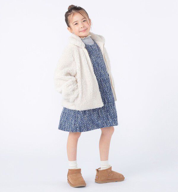 SHIPS KIDS「SHIPS KIDS:100～130cm / プードルファー&times;タフタ リバーシブル ジャケット」|ブルゾン・スタジャン|