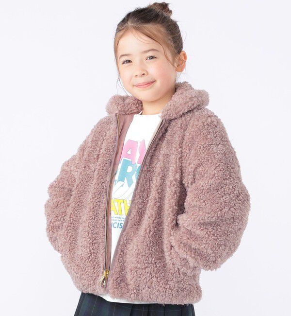 SHIPS KIDS「SHIPS KIDS:100～130cm / プードルファー&times;タフタ リバーシブル ジャケット」|ブルゾン・スタジャン|