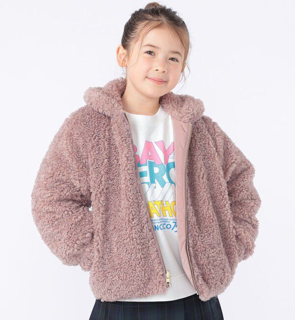 SHIPS KIDS「SHIPS KIDS:100～130cm / プードルファー&times;タフタ リバーシブル ジャケット」|ブルゾン・スタジャン|