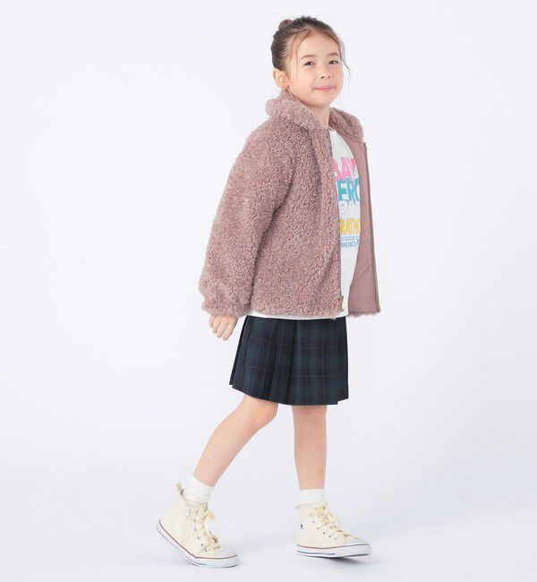 SHIPS KIDS「SHIPS KIDS:100～130cm / プードルファー&times;タフタ リバーシブル ジャケット」|ブルゾン・スタジャン|