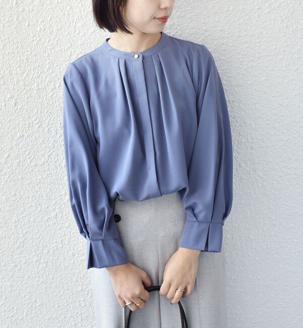 SHIPS Colors 「SHIPS Colors:〈洗濯機可能〉ジョーゼット タックスリーブ ブラウス 2◇」|シャツ・ブラウス|スカイブルー