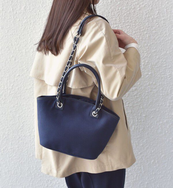 SHIPS Colors 「SHIPS Colors:キャンバス チェーン バッグ◇」|トートバッグ|ネイビー