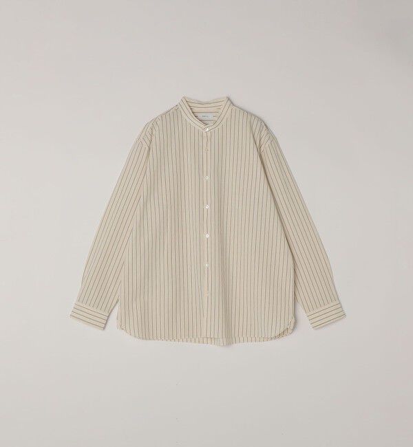 SHIPS any「SHIPS any:〈洗濯機可能〉コットン/リネン ストライプ バンドカラー シャツ 26SS◇」|シャツ・ブラウス|