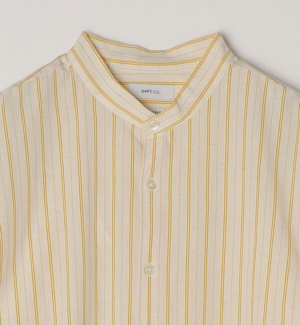 SHIPS any「SHIPS any:〈洗濯機可能〉コットン/リネン ストライプ バンドカラー シャツ 26SS◇」|シャツ・ブラウス|