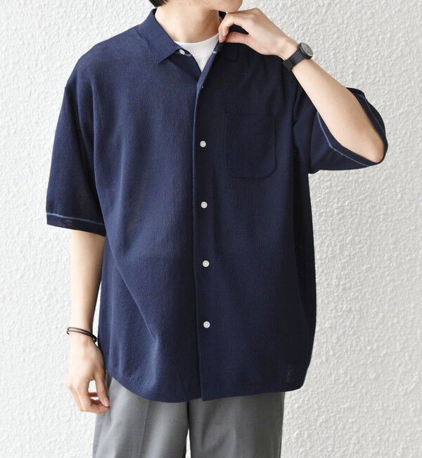 SHIPS any「SHIPS any:〈手洗い可能〉TEXBRID(R) ドライタッチ サマー ニット シャツ◆」|シャツ・ブラウス|