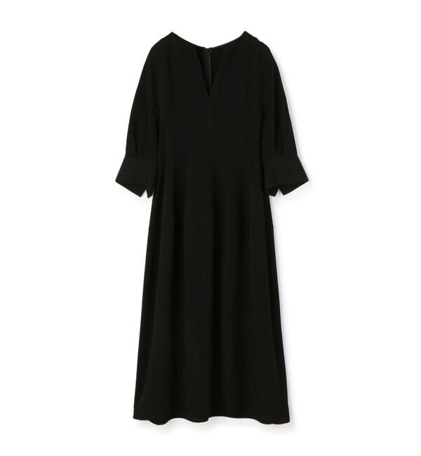 DES PRES「レーヨンキュプラコードチェック キーネックワンピース」|ワンピース|19 ブラック