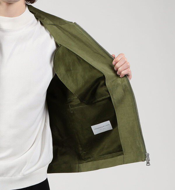 TOMORROWLAND MENS「リネンキュプラ ジップアップブルゾン」|ブルゾン・スタジャン|