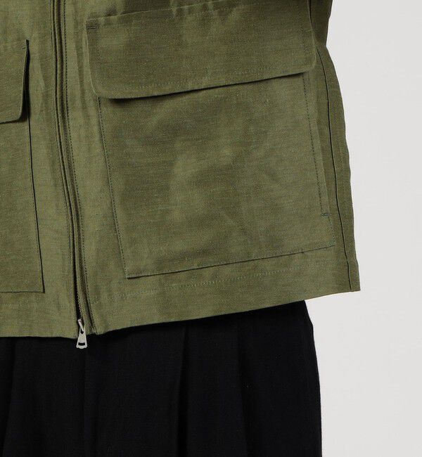 TOMORROWLAND MENS「リネンキュプラ ジップアップブルゾン」|ブルゾン・スタジャン|