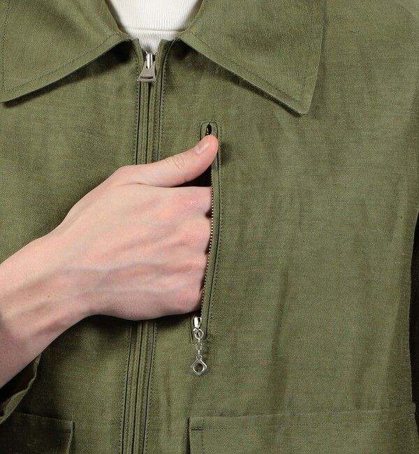 TOMORROWLAND MENS「リネンキュプラ ジップアップブルゾン」|ブルゾン・スタジャン|