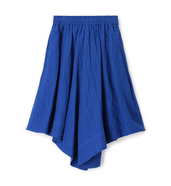 GALERIE VIE「ランダムリネン フレアハーフパンツ」|キュロット|65 ブルー