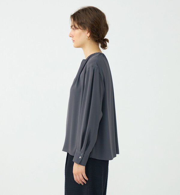 Ballsey「マットサテン ギャザーネックブラウス」|シャツ・ブラウス|