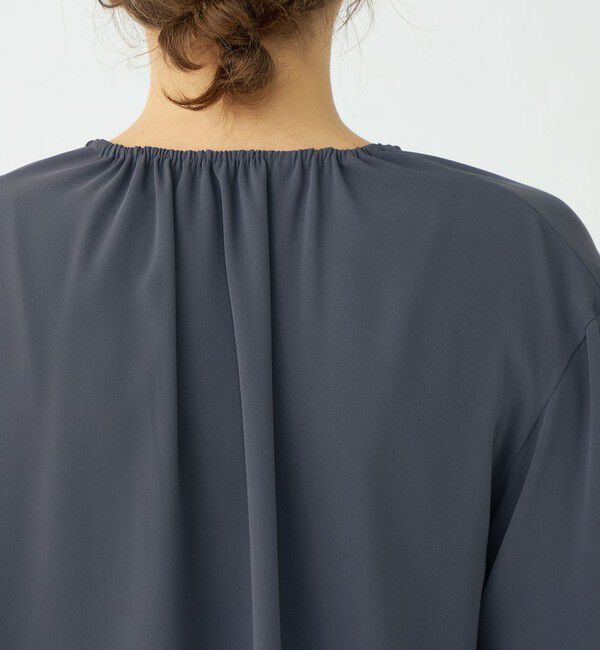 Ballsey「マットサテン ギャザーネックブラウス」|シャツ・ブラウス|