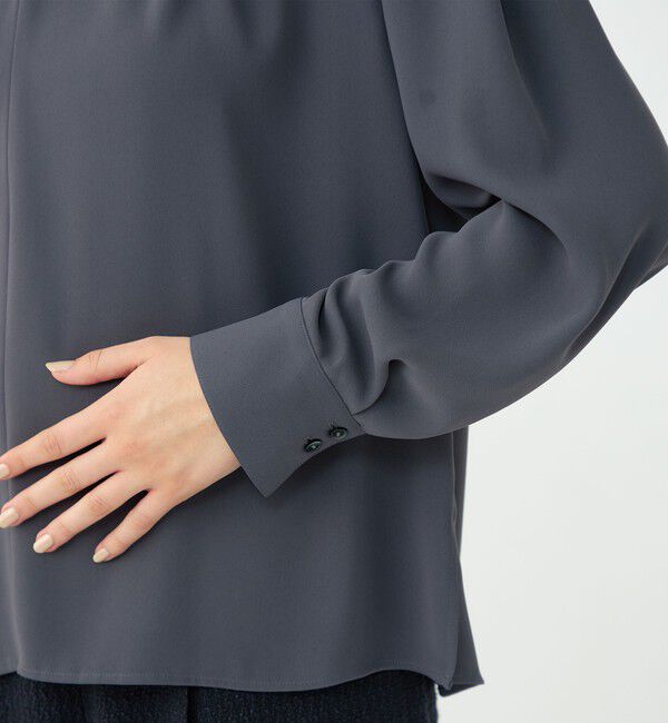Ballsey「マットサテン ギャザーネックブラウス」|シャツ・ブラウス|