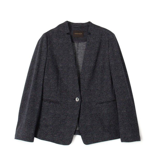 TOMORROWLAND collection「メランジジャージー キザミカラージャケット」|ノーカラージャケット|68 ネイビー系