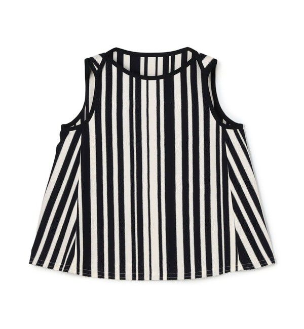 MACPHEE「ランダムストライプラッセル ノースリーブプルオーバー」|シャツ・ブラウス|68 ネイビー系